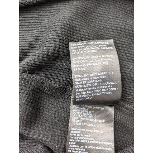 Bebe Ribbed Black Lace up Neck Stretchy Sleeveless Mini Dress Y2K Sz L Large Vin - Picture 4 of 8